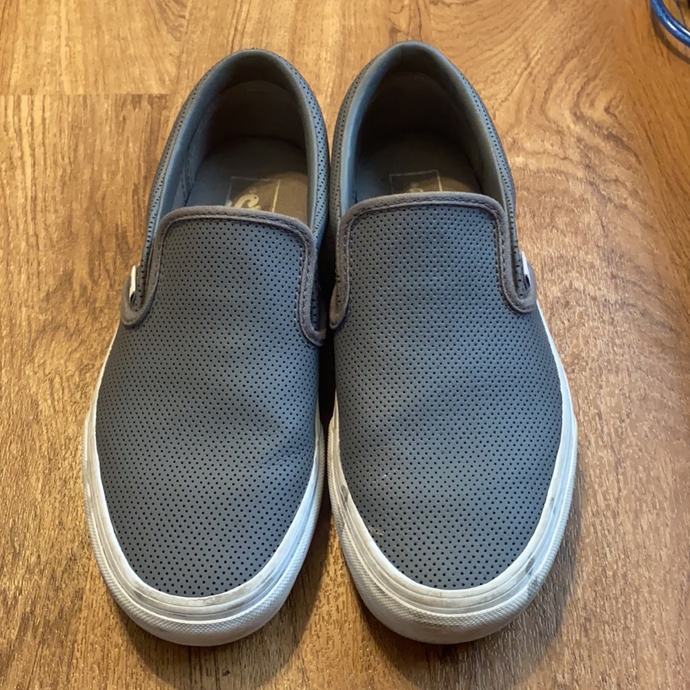 Grey Vans slip ons